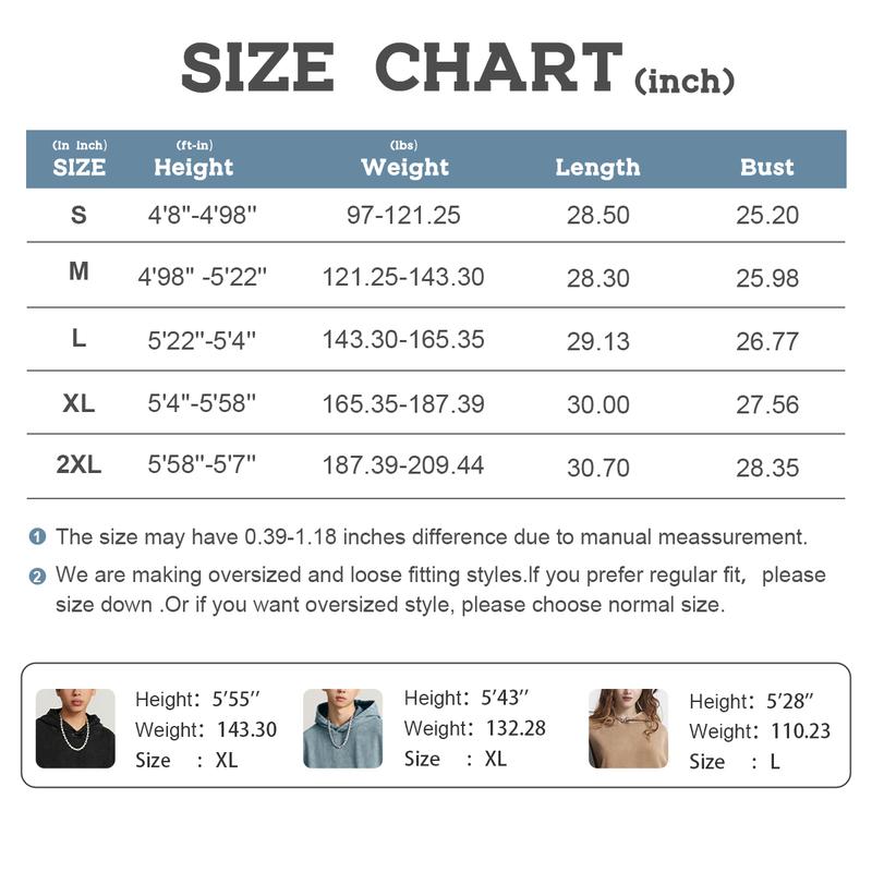 FAIABLE Unisex Casual Oversized Hoodie Cool Pullover Hoodies Vintage Wash Plush Heavyweight Hoodie Trendy Hooded Sweatshirt Cotton Big and Tall Hoodies for Couple  Streetwear sweaters College Winter Autumn Blue