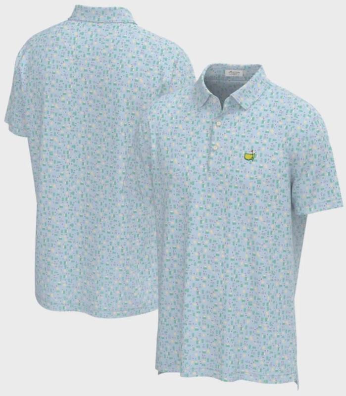 Masters Men's Peter Millar Concessions Performance Tech Golf Polo Shirt, Logo All Over Print, Fan Gift NEW