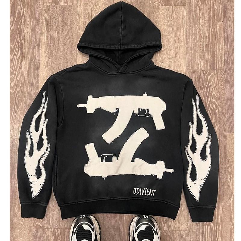 Men's Gothic Hoodie Printed Sweatshirt Loose Casual Jumper Streetwear - Tops, Menswear Pullover Long Sleeve