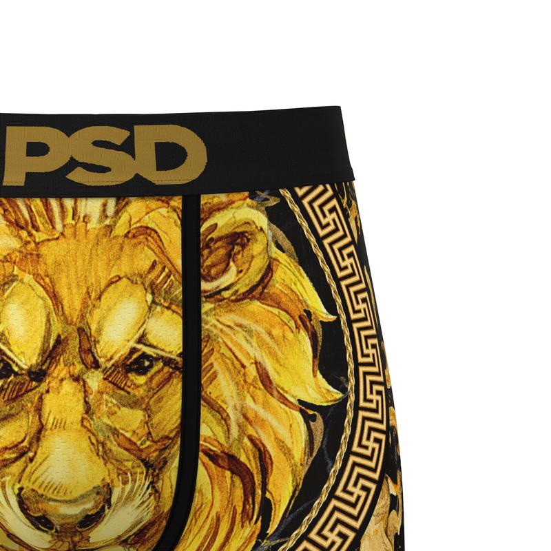 PSD Men's Greek Gold Boxer Brief - Standard Length 7 Inch Inseam, Moisture-Wicking 4-Way Stretch Fabric