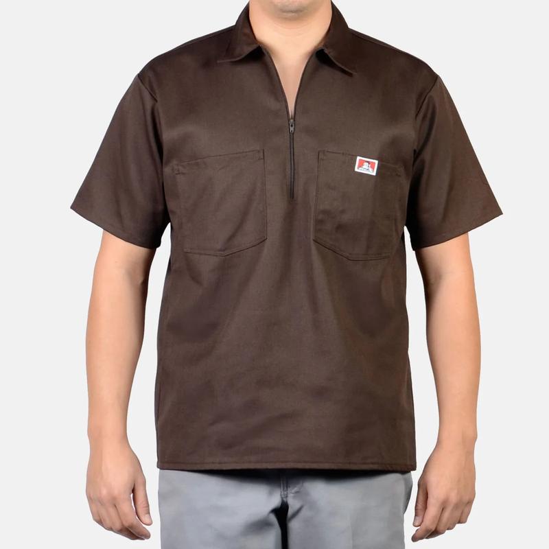 Ben Davis Short Sleeve Solid 1 2 Zip Shirt