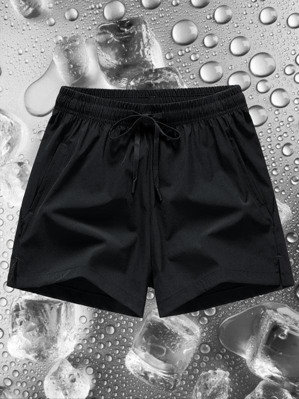 Men's Solid Drawstring Waist Shorts, Shorts for Men, Regular Fit Casual Pocket Shorts for Daily Outdoor Wear, Back To School Clothes, Men's Bottoms for All Seasons,  Short Pants, Shorts for Men, Mens Shorts, Summer Outfits 2024