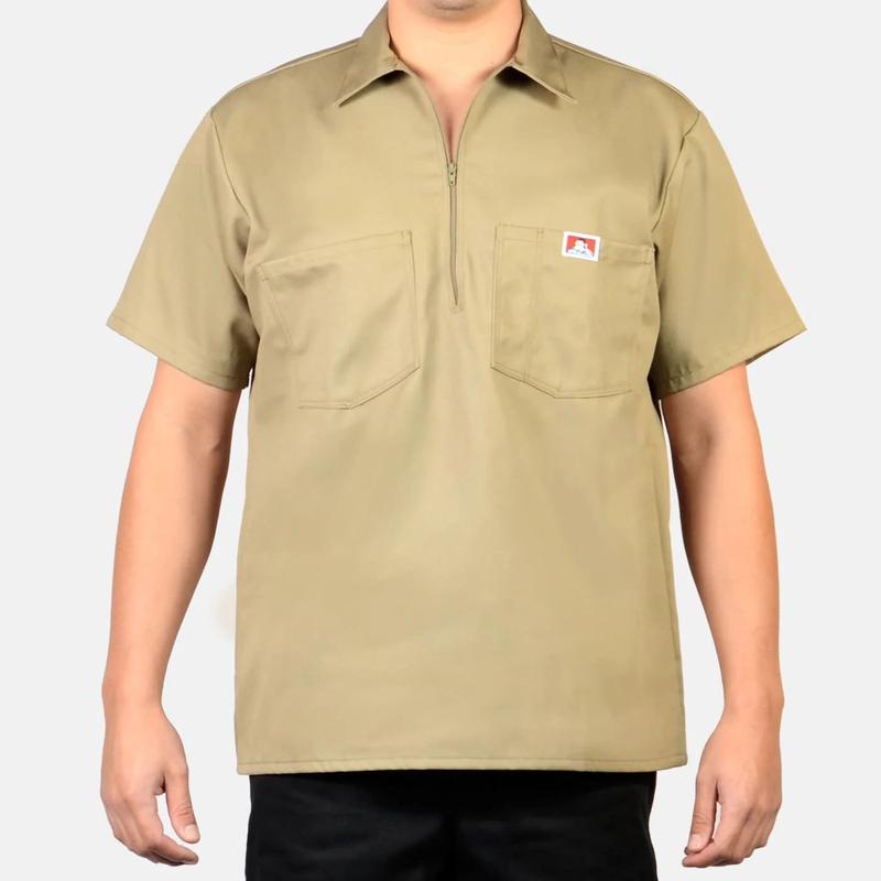 Ben Davis Short Sleeve Solid 1 2 Zip Shirt