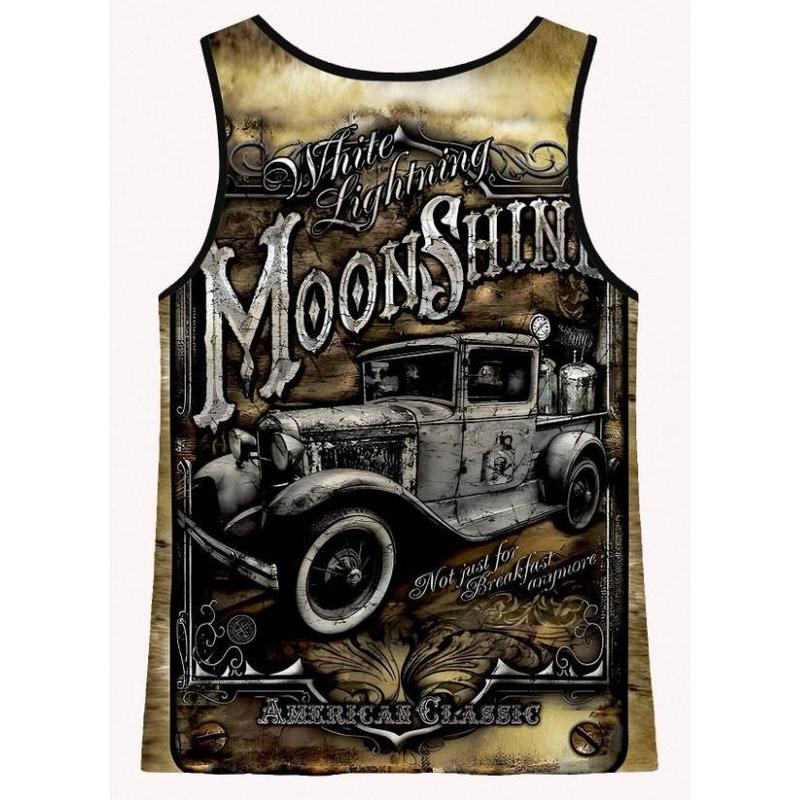 Men's Summer Sleeveless Letter & Car Printed Casual Tank Top