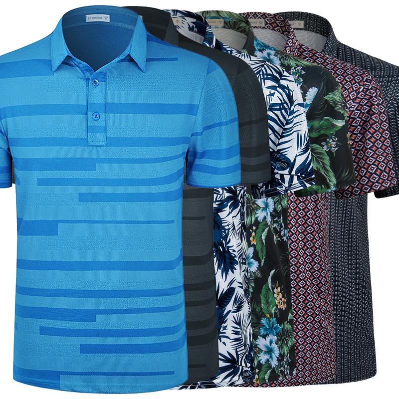 2024 Men Stylish Golf Polo Shirts with Collar Casual Fashion Hawaii T shirts Quick Dry Breathable Anit-wrinkle Formal Short Sleeve New Design T-shrit Camouflage Tops New Arrival Summer Tee L2BT28