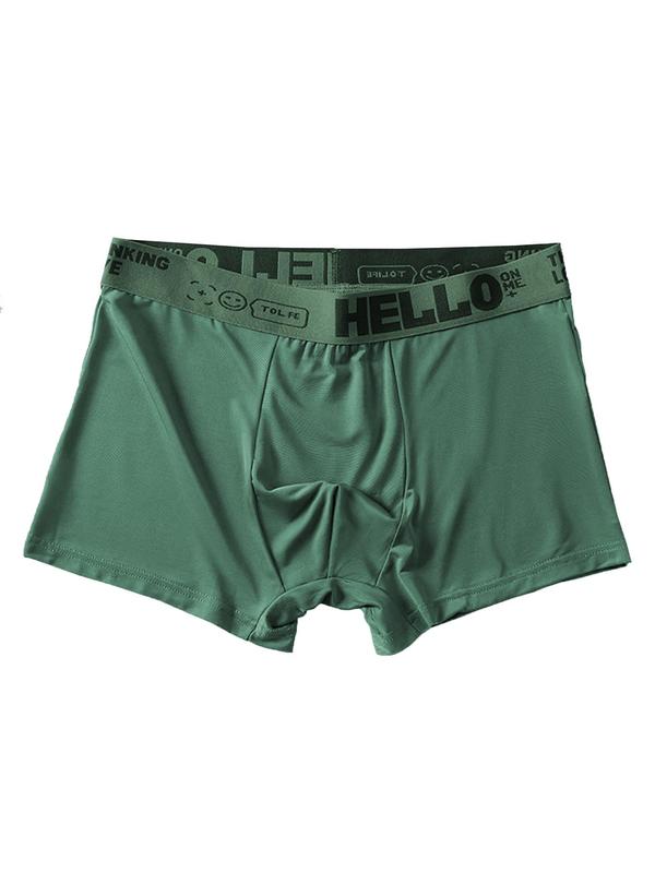 Men's Letter Tape Boxer Brief, Breathable Comfortable Underwear for Daily Wear, Casual Men's Underwear for All Seasons