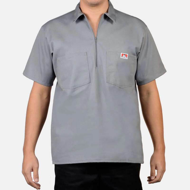 Ben Davis Short Sleeve Solid 1 2 Zip Shirt