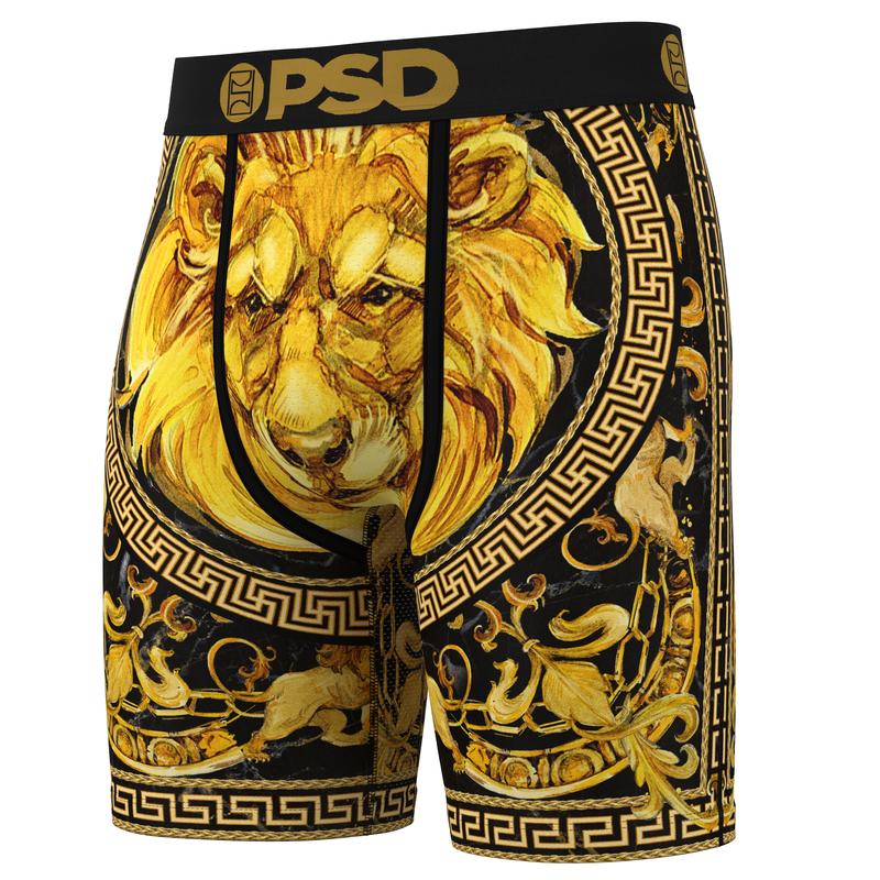 PSD Men's Greek Gold Boxer Brief - Standard Length 7 Inch Inseam, Moisture-Wicking 4-Way Stretch Fabric