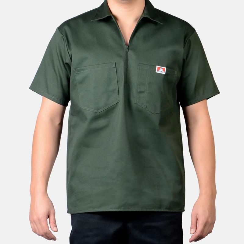 Ben Davis Short Sleeve Solid 1 2 Zip Shirt