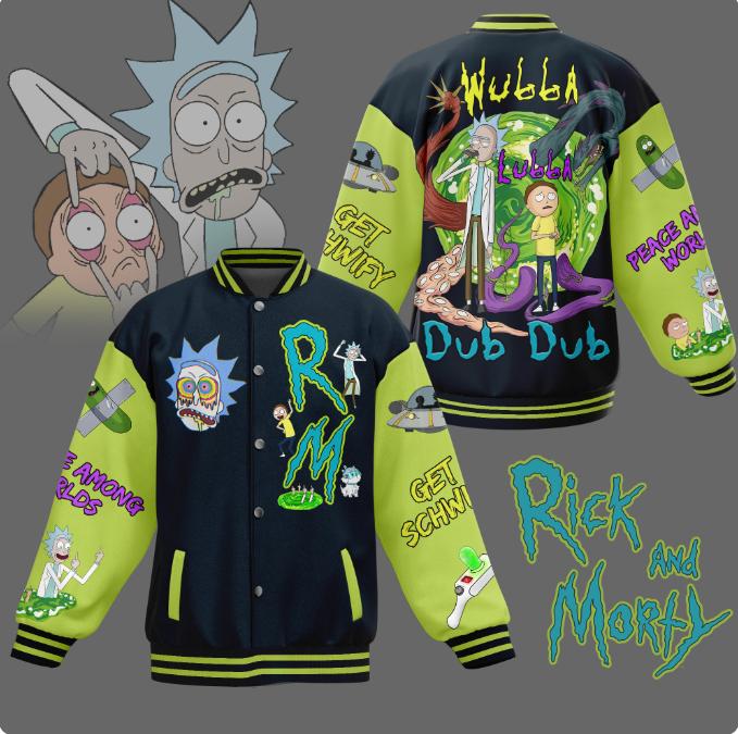 Rick and Morty  Baseball jacket , Holiday Morty Jacket , Festive Rick, Christmas Science Humor, R&M Holiday Fun, Xmas Rick and Morty, Hypebeast Gift, Christmas Gift, Gift For Him, Gift For Her