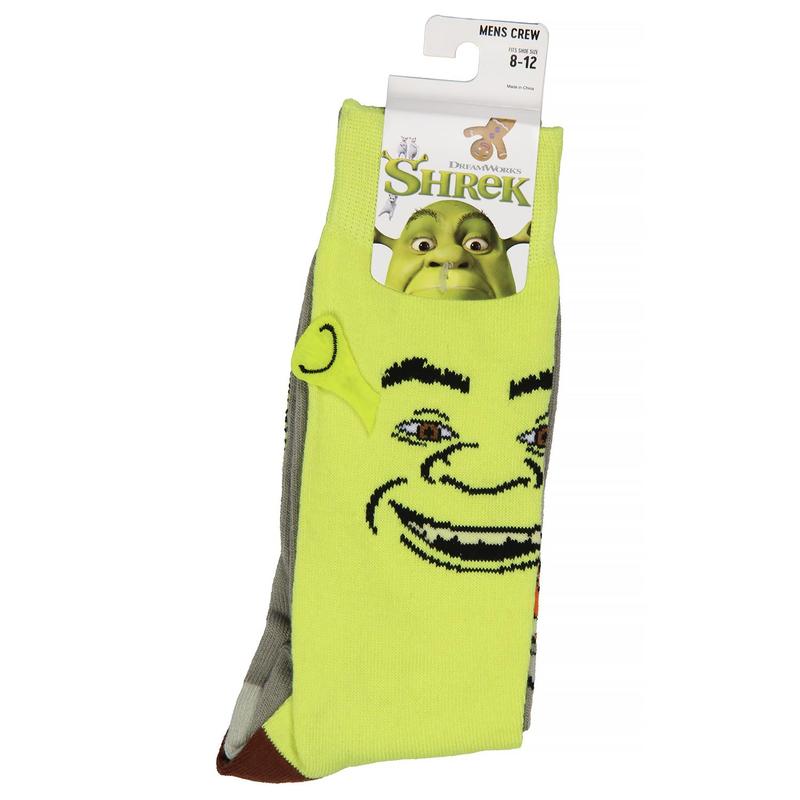 Shrek Socks Donkey And Shrek 3D Ears Character Face Design Adult Crew Socks For Men Women 1 Pair