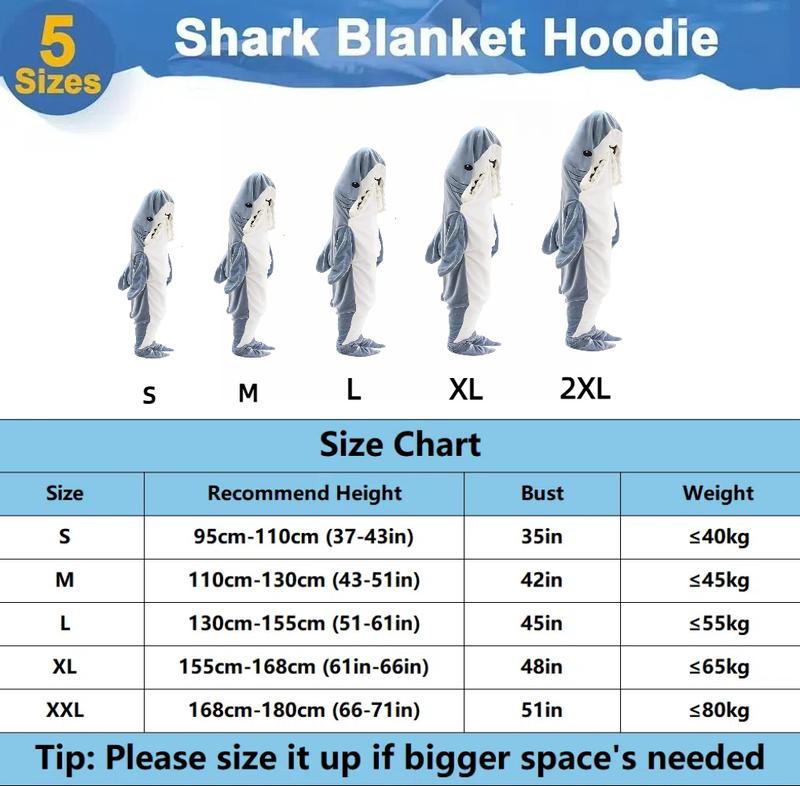 Wearable Shark Blanket Hoodie Onesie Soft Cozy Halloween Christmas Costume For Men Festival Comfort Overalls Clothing Sets Suits