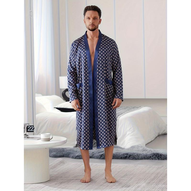 Premium Men's Printed Sleep Robe, Latest Comfort Pajama Set