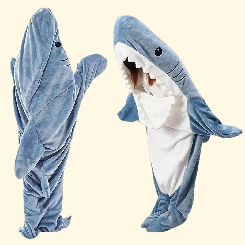 Wearable Shark Blanket Hoodie Onesie Soft Cozy Halloween Christmas Costume For Men Festival Comfort Overalls Clothing Sets Suits