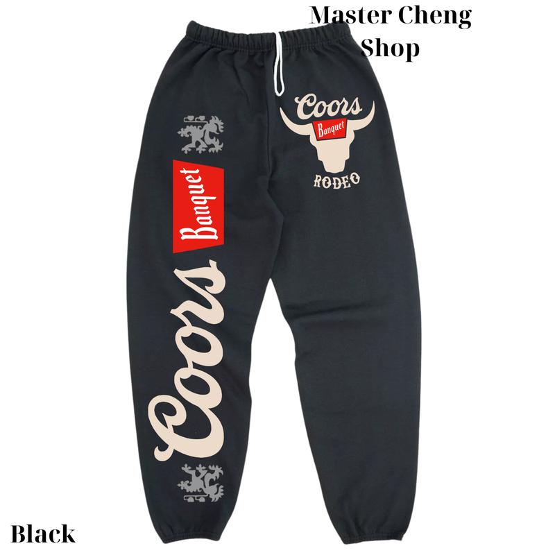 Y2K Western Country Coors Banquet Rodeo Unisex Sweatpants, Men's Trouser Country Cowboy Street Pants, Streetwear Hip Hop Joggers, Gift For Him