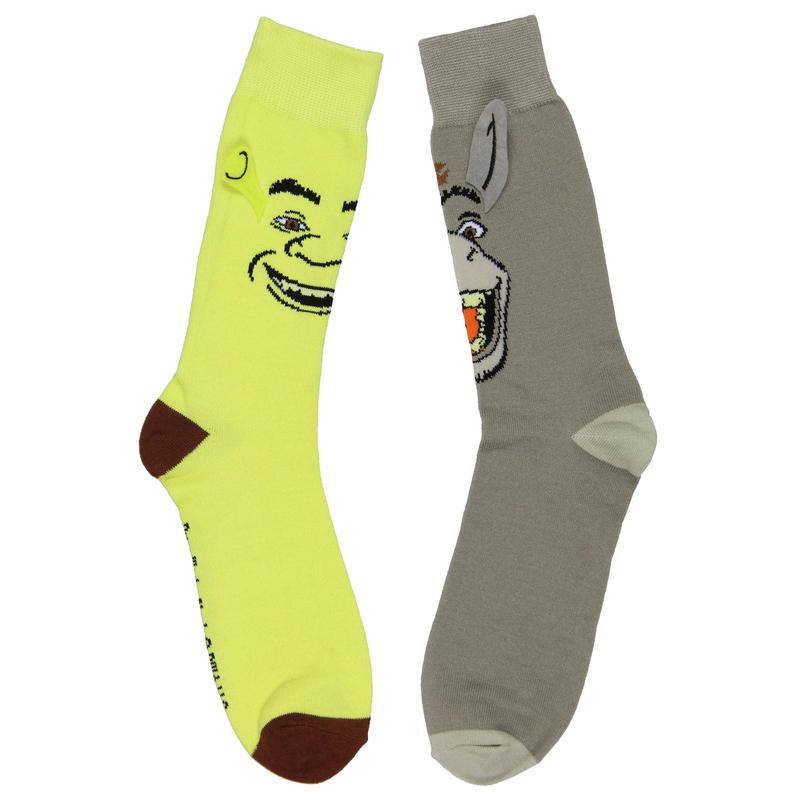 Shrek Socks Donkey And Shrek 3D Ears Character Face Design Adult Crew Socks For Men Women 1 Pair