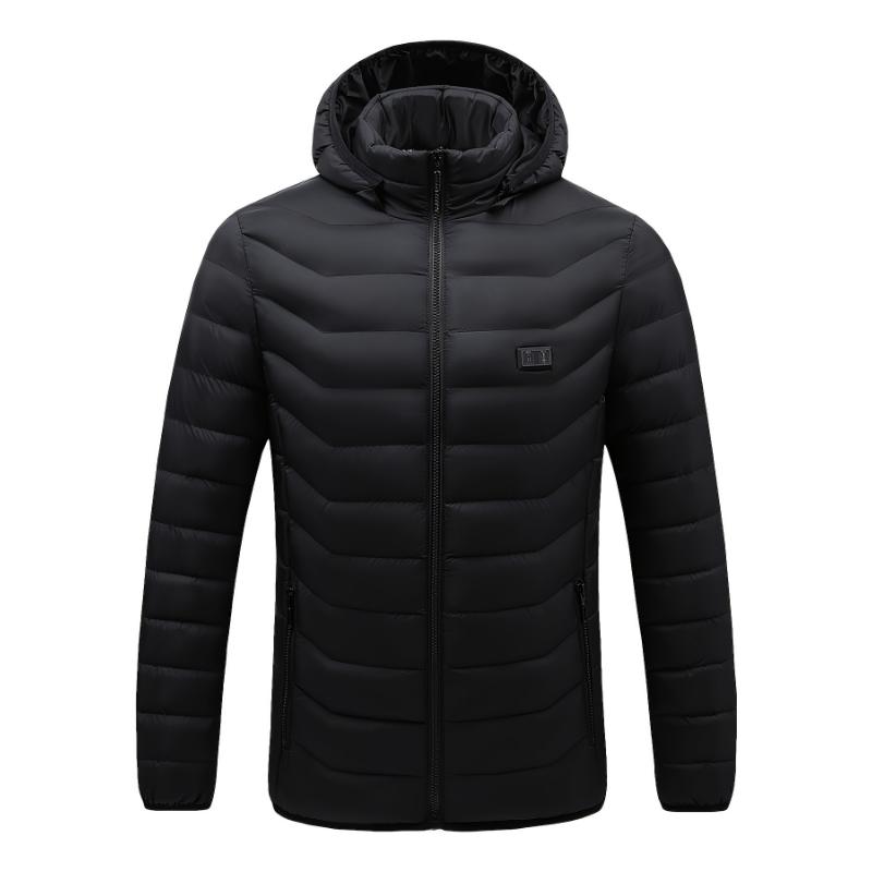 A Casual Hoodie Style Heated Vest, USB Powered Dual Temperature Controlled Jacket, Rechargeable Jacket For Winter Skiing And Fishing, Nylon Fabric And Polyester Lining, Zipper Cardigan With Loose Fit - Battery Pack Not Included