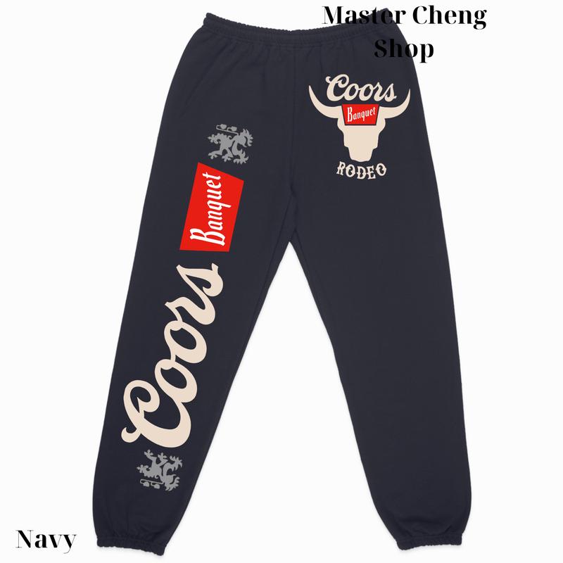 Y2K Western Country Coors Banquet Rodeo Unisex Sweatpants, Men's Trouser Country Cowboy Street Pants, Streetwear Hip Hop Joggers, Gift For Him