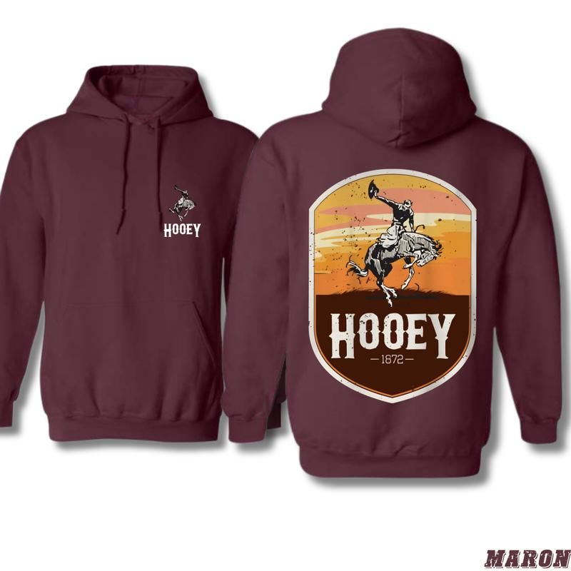 Hooey Hoodie - Classic Western Rodeo Design Featuring Bold Cowboy Graphics, Perfect for Rodeo Enthusiasts and Western Style Fans, Unisex Hoodie for Everyday Comfort and Cowboy Spirit Menswear Sweaters