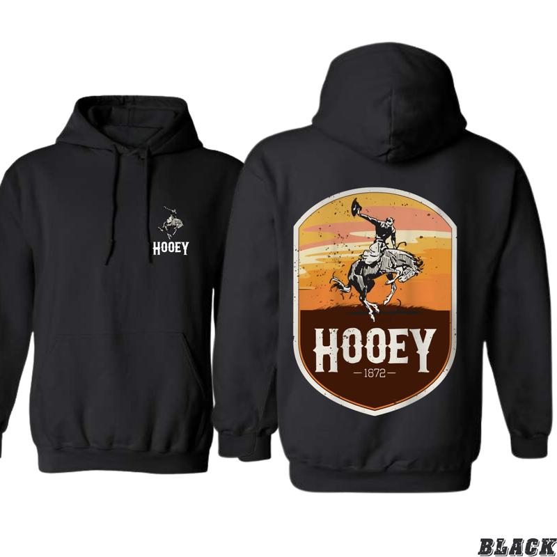 Hooey Hoodie - Classic Western Rodeo Design Featuring Bold Cowboy Graphics, Perfect for Rodeo Enthusiasts and Western Style Fans, Unisex Hoodie for Everyday Comfort and Cowboy Spirit Menswear Sweaters