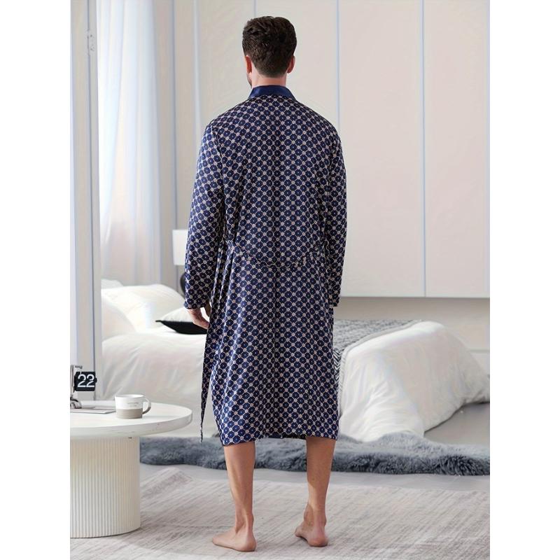 Premium Men's Printed Sleep Robe, Latest Comfort Pajama Set