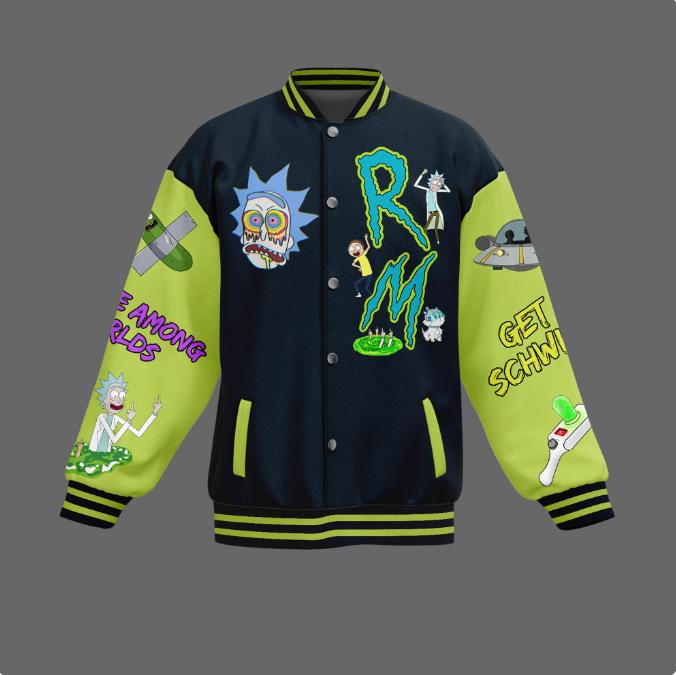 Rick and Morty  Baseball jacket , Holiday Morty Jacket , Festive Rick, Christmas Science Humor, R&M Holiday Fun, Xmas Rick and Morty, Hypebeast Gift, Christmas Gift, Gift For Him, Gift For Her