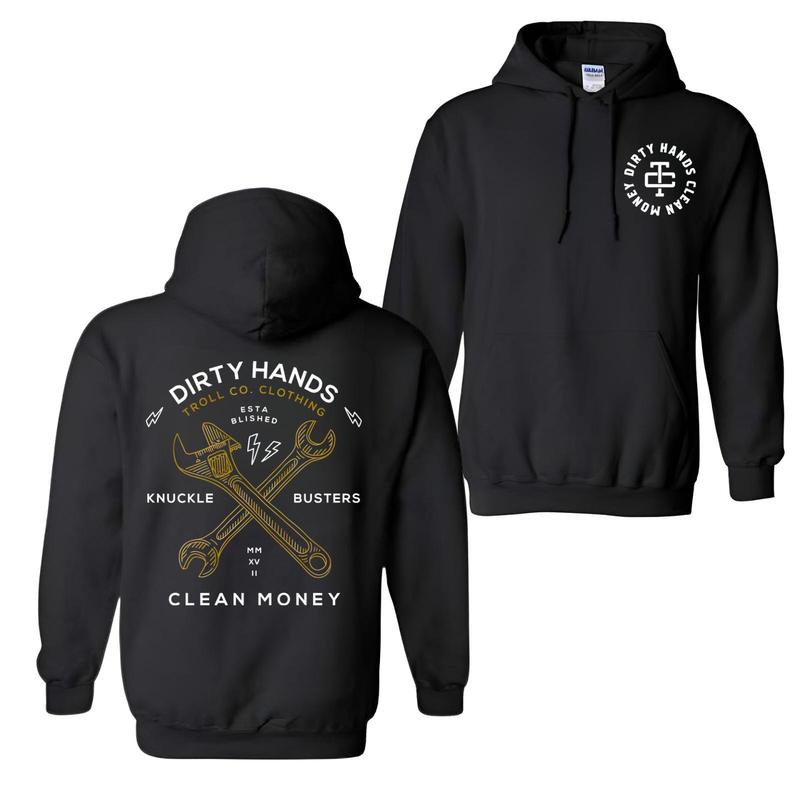 Classic Fit Dirty Hands Clean Money Mechanic Mechanist T-Shirt Sweatshirt Hoodie For Men And Women - Cotton