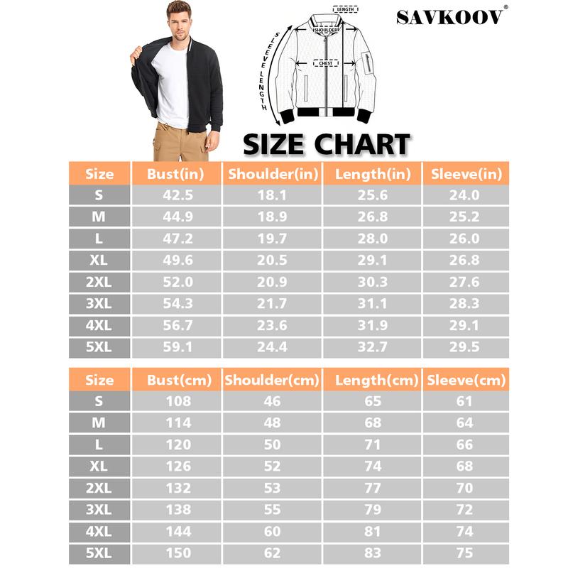 SAVKOOV Mens Lightweight Jacket Casual Bomber Jacket Varsity Coat Menswear Tops Menswear Tops Underwear Plain