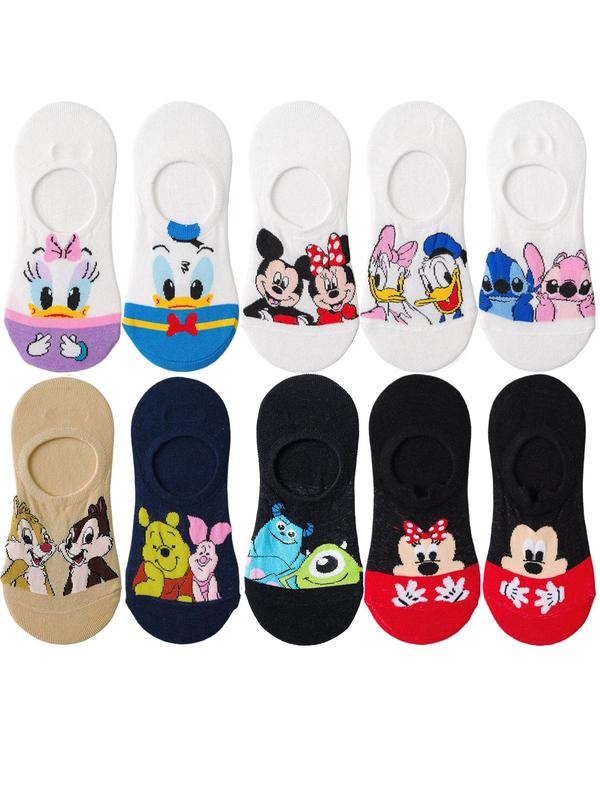 Men's Cartoon Pattern Non-slip Invisible Socks, Cute Comfy Breathable Low Cut Socks, Multipack Socks for Daily Wear