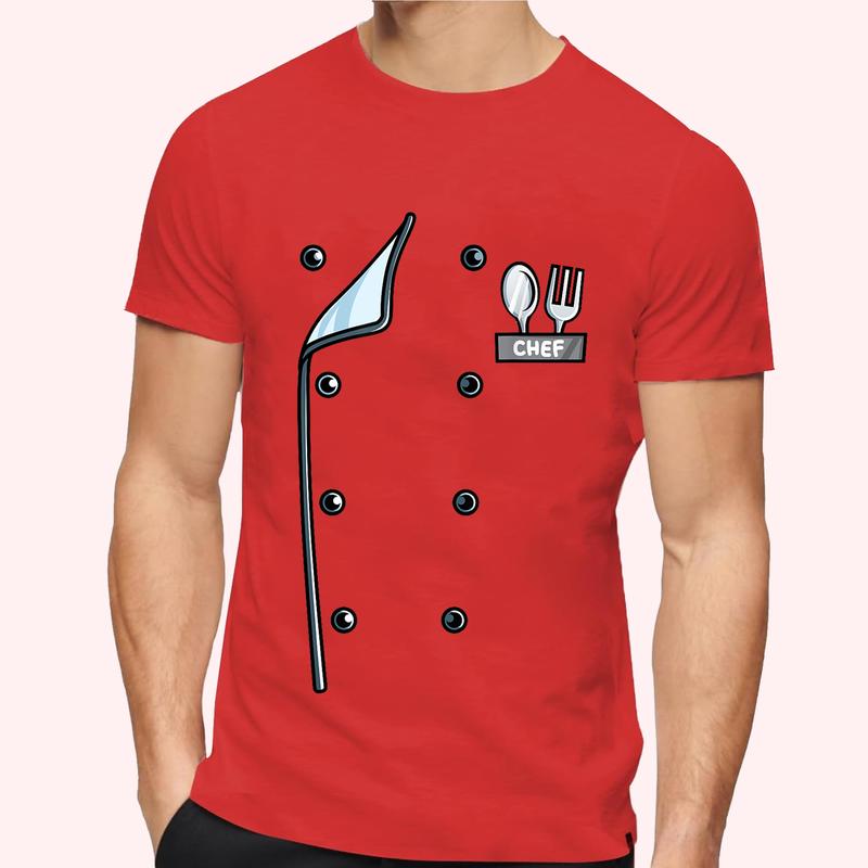 Funny Chef Costume Coat Uniform Cook Jacket T-Shirt Gift Shirt Size S-5XL - Menswear, Cotton