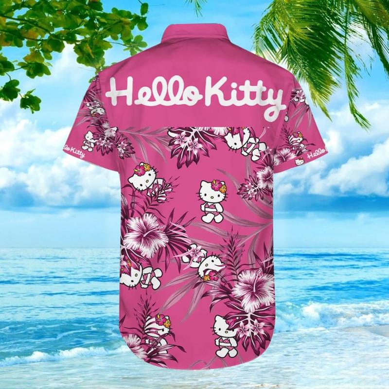 Hello Kitty Hawaiian Shirt For Men And Women , Menswear, Top, Underwear, Man, Shortsleeve, Tropical, Button Down, Unisex, Suits, Overall, Casual