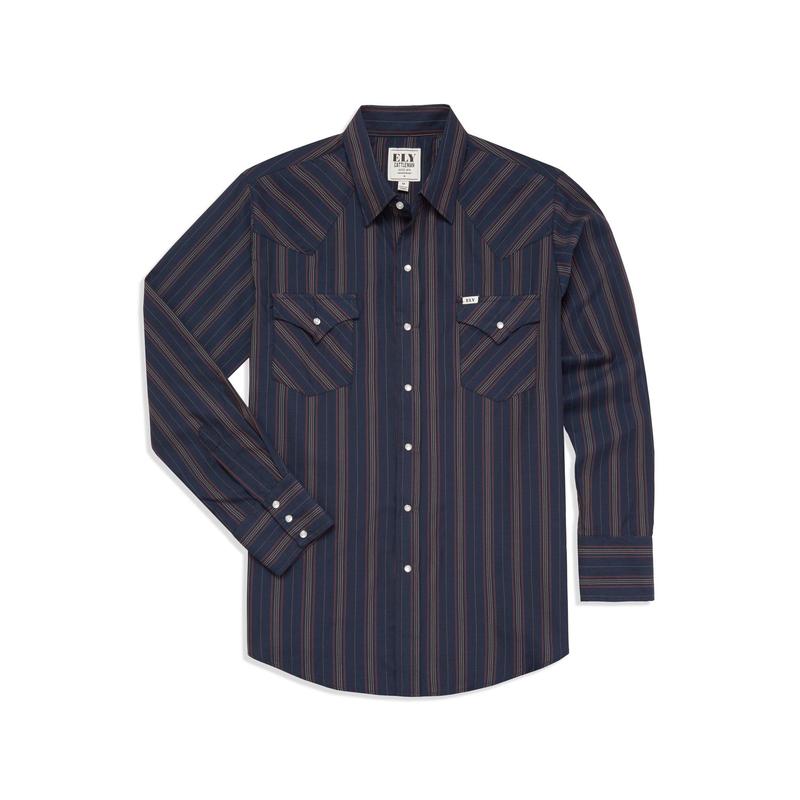 Men's Ely Cattleman Long Sleeve Stripe Western Snap Shirt