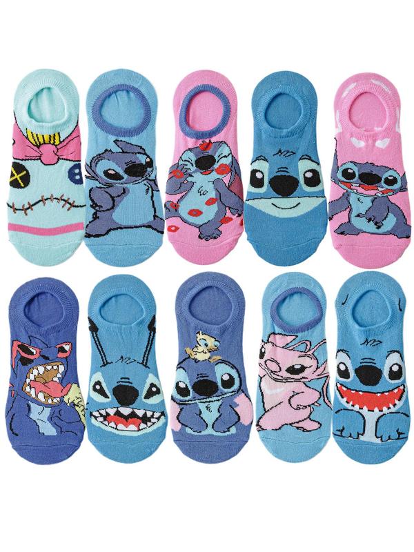 Men's Cartoon Pattern Non-slip Invisible Socks, Cute Comfy Breathable Low Cut Socks, Multipack Socks for Daily Wear