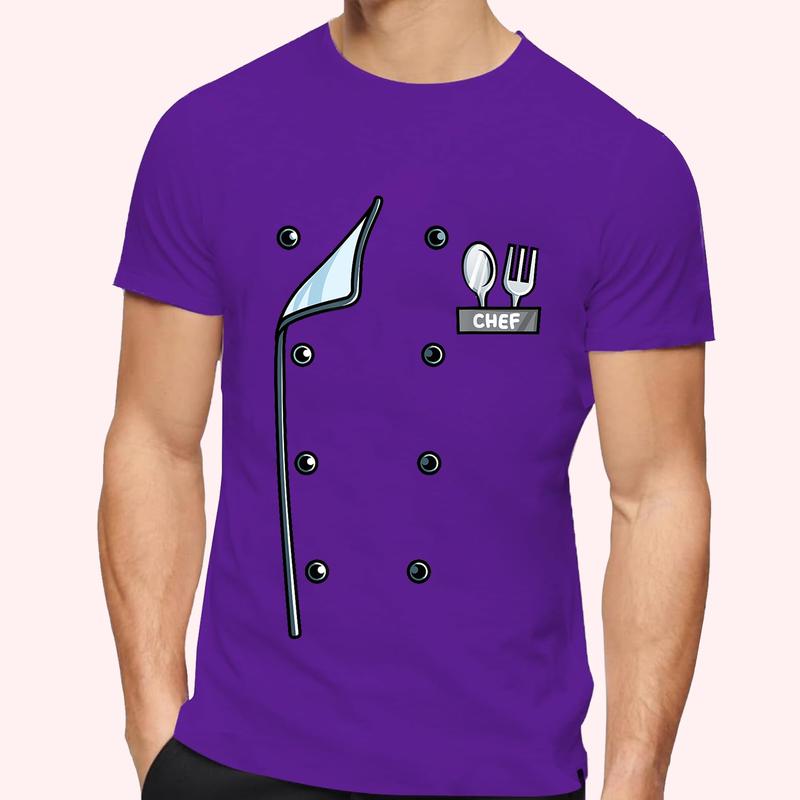 Funny Chef Costume Coat Uniform Cook Jacket T-Shirt Gift Shirt Size S-5XL - Menswear, Cotton