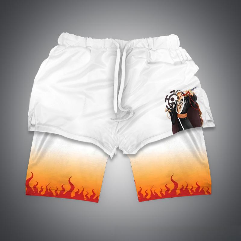 Kalisha Naruto athletic shorts for men, 3D digital printed board pants, summer 2024 new menswear