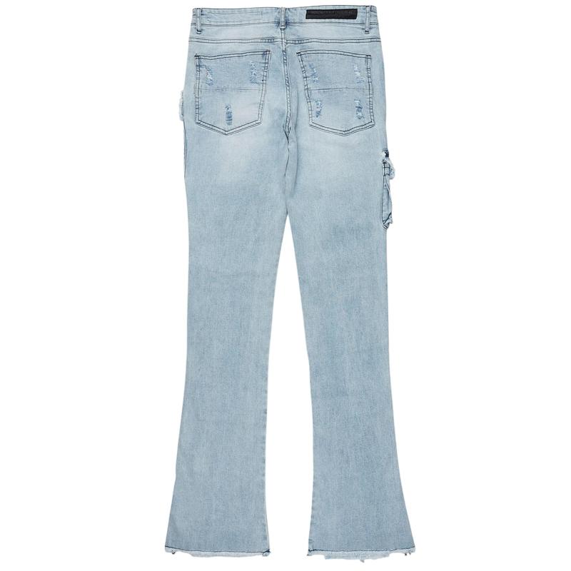 Orien Blue Painter Stacked Flare Jean