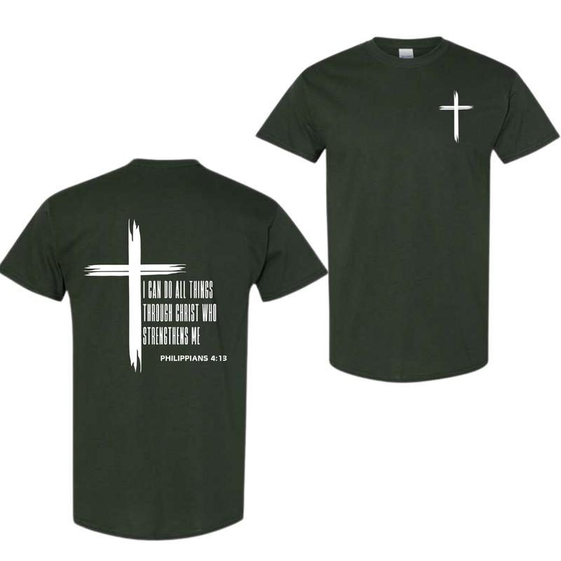 Philippians 4:13 Inspirational Christian T-Shirt, Jesus Shirt, Gift Christian Shirt