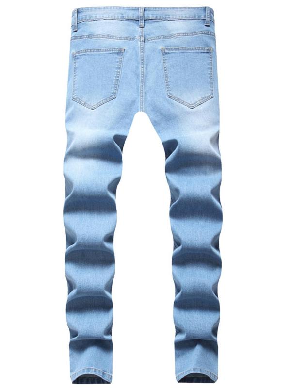 Men's Ripped Jeans, Casual Comfy Regular Fit Pocket Skinny Jeans for Daily Wear, Fashion Men's Bottoms for All Seasons birthday outfits