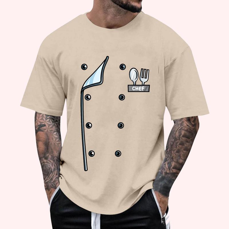 Funny Chef Costume Coat Uniform Cook Jacket T-Shirt Gift Shirt Size S-5XL - Menswear, Cotton