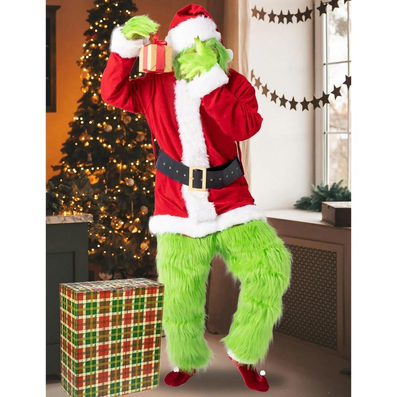 Christmas Costume Santa Suit 7pcs Unisex Adult's Cosplay Costume Fullsize