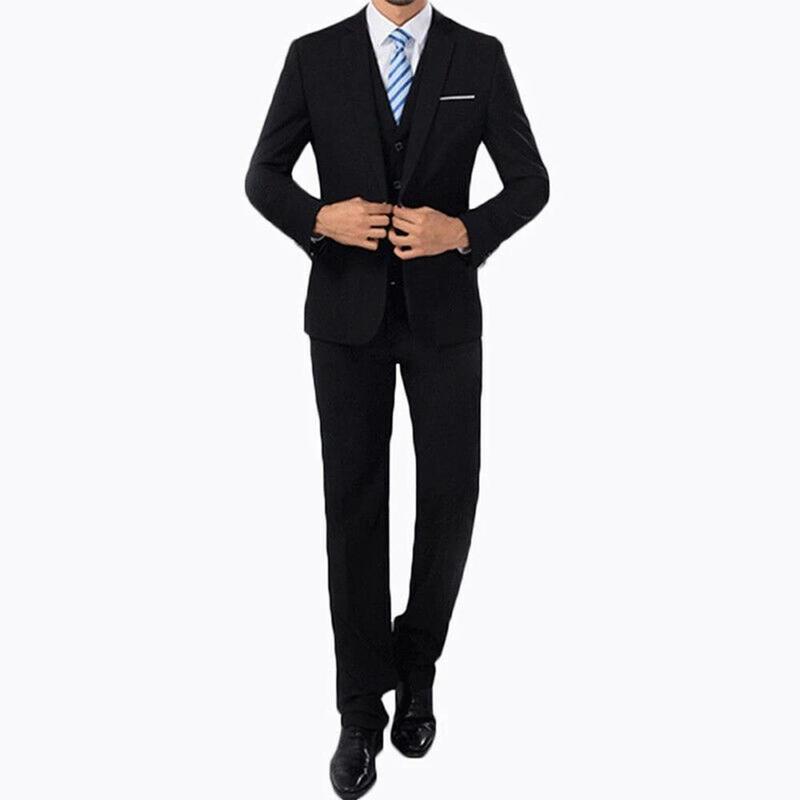 Blazer+Pants 2Pcs set Men's Formal Blazer Jackets Coat Pants Tuxedos Wedding Slim Business Dress Suit Clothing for Man