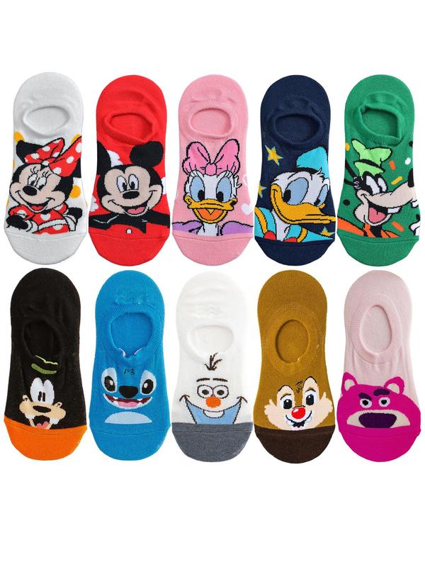 Men's Cartoon Pattern Non-slip Invisible Socks, Cute Comfy Breathable Low Cut Socks, Multipack Socks for Daily Wear