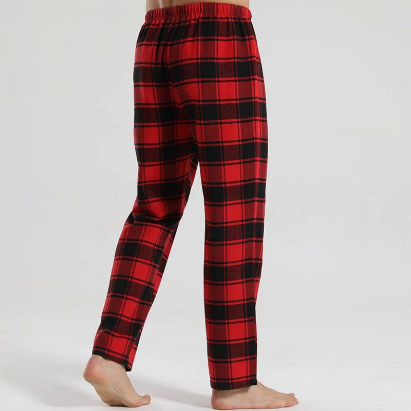 Fashion Casual Checked Red Tartan Pajama Pants Soft Comfortable Elastic Waistband New Men's Checkered Sleepwear Home Lounge Pant