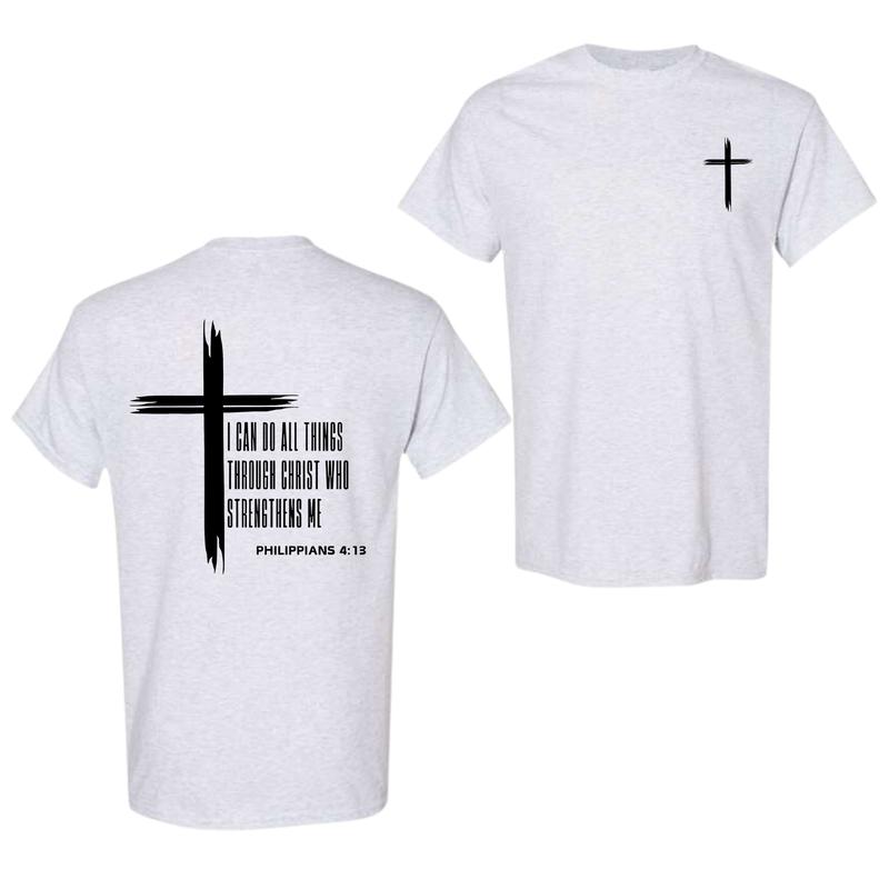 Philippians 4:13 Inspirational Christian T-Shirt, Jesus Shirt, Gift Christian Shirt