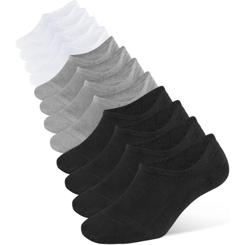 Closemate No Show Socks for Men Women Low Cut Ankle Socks 6 Pairs Invisible Cotton Socks With Non Slip Grips