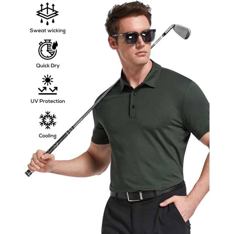 4 5 Pack Mens Polo Shirts Quick Dry Short Sleeve Golf T Shirt Performance Moisture Wicking Casual Workout