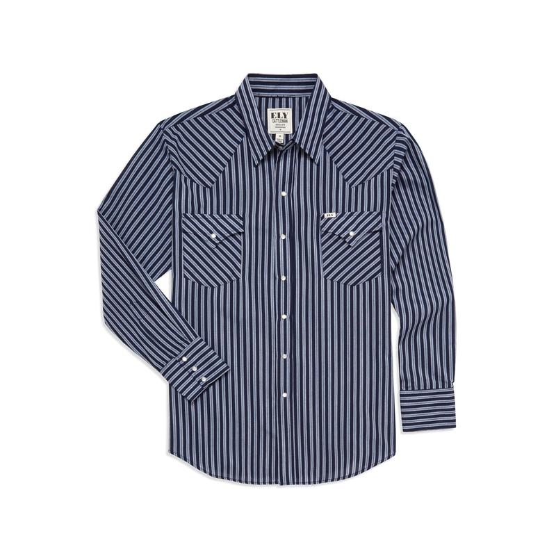 Men's Ely Cattleman Long Sleeve Stripe Western Snap Shirt