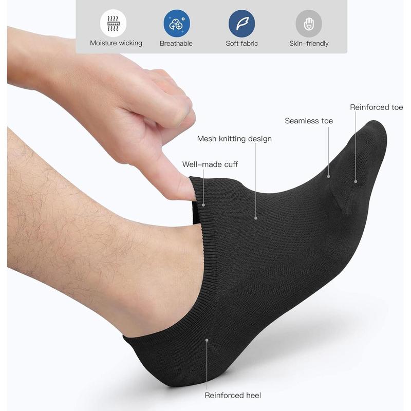 Closemate No Show Socks for Men Women Low Cut Ankle Socks 6 Pairs Invisible Cotton Socks With Non Slip Grips