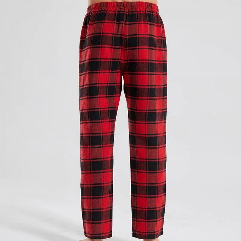 Fashion Casual Checked Red Tartan Pajama Pants Soft Comfortable Elastic Waistband New Men's Checkered Sleepwear Home Lounge Pant