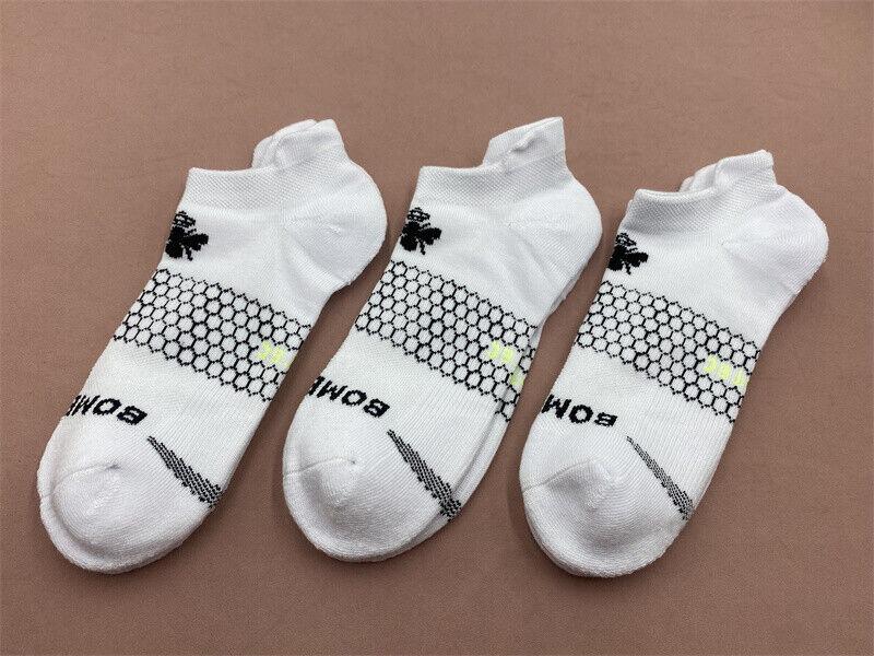 Bombas 3 Pairs Performance Men's Midweight White Ankle Socks Size L